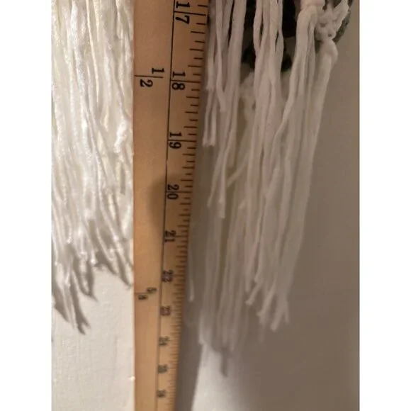 Handmade Crochet Fringe Boho Crop Top With Multicolor Diamond Pattern - Picture 8 of 9